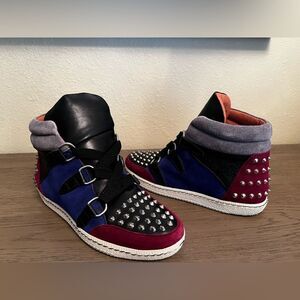 Sandro Black and Blue Studded Sneakers